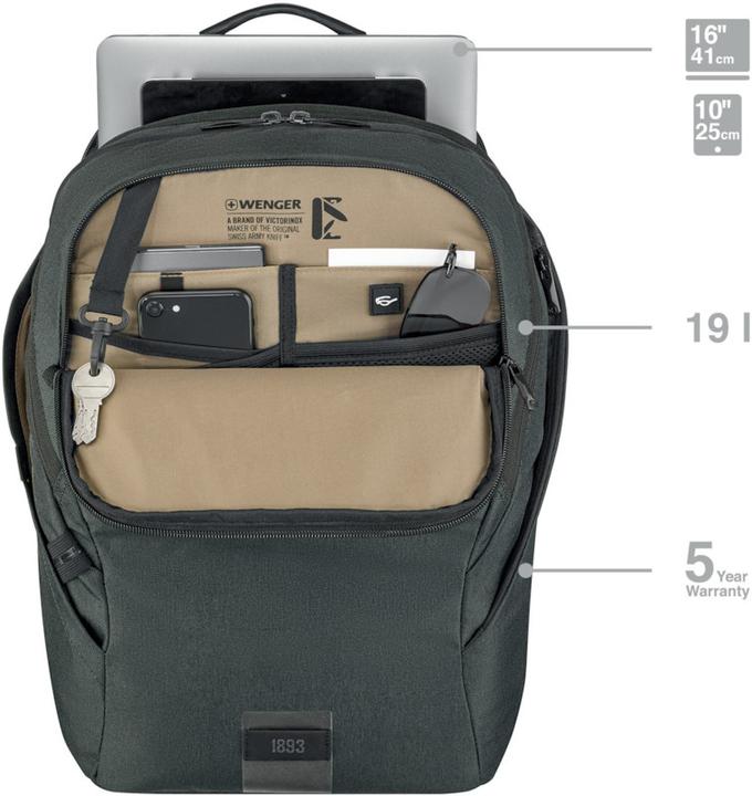 Productafbeelding Wenger MX ECO Light 40,64cm 16inch Laptop Rugzak met 25,4cm 10inch Tablet Pocket, houtskool (19 l)