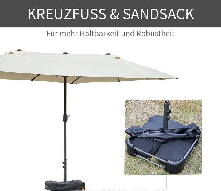 Actual product image Outsunny Double parasol with hand crank (2.70 m)