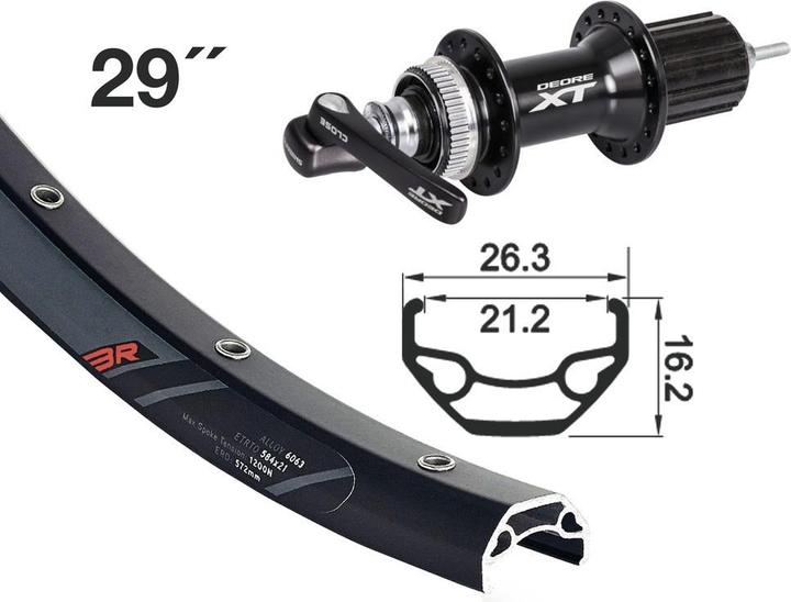 Actual product image Winora XT-FHM 8000 32L QR (Rear wheel, 29")