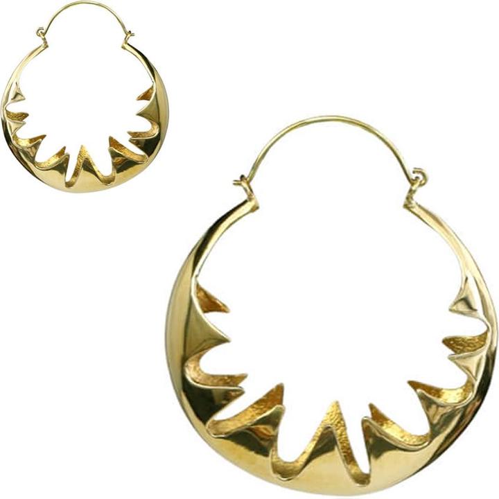 Immagine prodotto Star Piercing Ohrring vergoldet gezacktes Blumenmuster (Ottone)