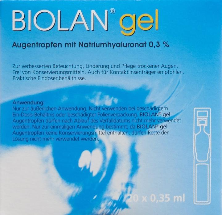 Actual product image Biolan Gel eye drops 20x0.35ml (7 ml, 20 x 0.35 ml, Biolan gel eye drops)