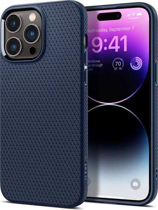 Actual product image Spigen Liquid Air for iPhone 14 Pro navy blue (Apple iPhone 14 Pro)