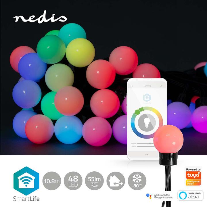 Immagine prodotto Nedis SmartLife LED decorativo | Wi-Fi | RGB | 48 LED | 10,80m | Android™ / IOS (10.80 m)