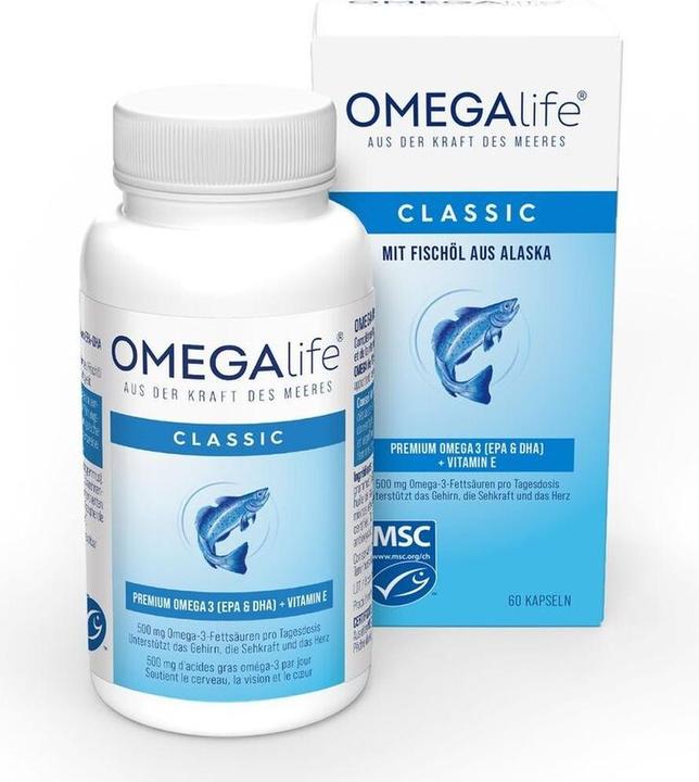 Produktbild Omega-Life Classic Kaps 500 mg Ds 60 (60 Stück, Kapseln, 128 g)