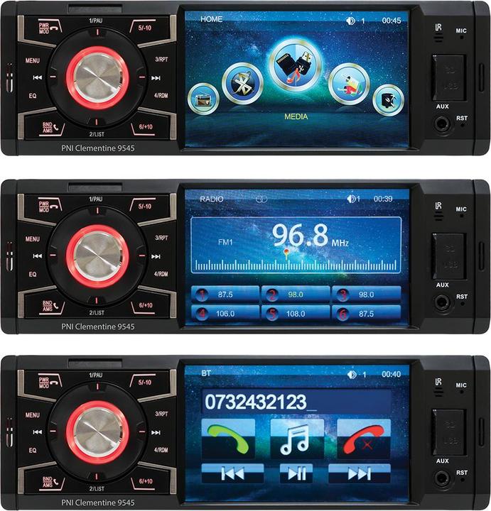 Productafbeelding PNI MP5-speler voor in de auto Clementine 9545 1DIN display 4 inch, 50Wx4, Bluetooth, FM-radio, SD