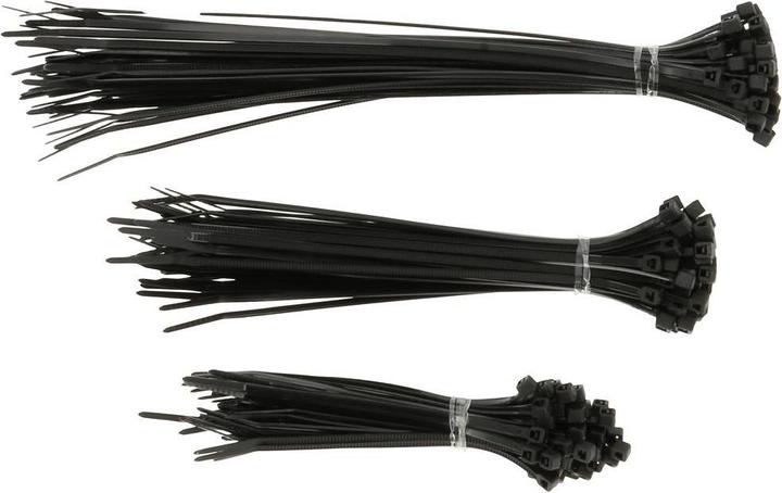 Image du produit Hama Jeu de colliers de serrage, 2,5 x 100/150/200 mm, noir, 150 pièces (Serre-câbles en plastique, 200 mm, 150 pcs)