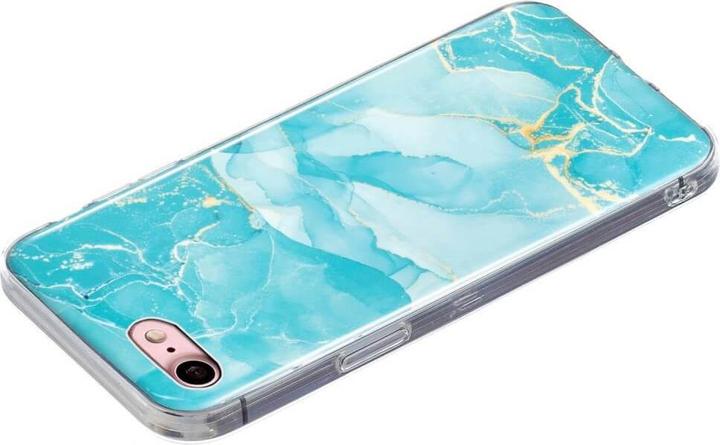 Immagine prodotto Cover-Discount iPhone SE / 8 / 7 - Custodia in gomma siliconica Ciano Marmo (Apple iPhone 8, Apple iPhone 7)