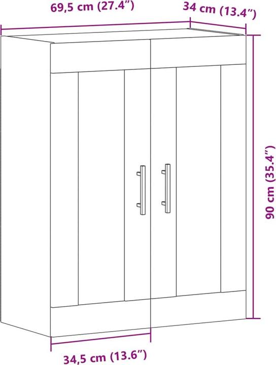 Valori nutrizionali e ingredienti VidaXL Wandschrank -Optik (69,5 x 34 x 90 cm)