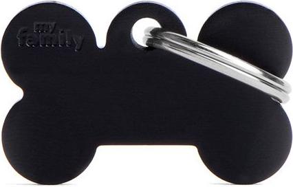 Myfamily Bone Aluminium ID-Hundetag schwarz, 4.8x3.1cm (1 Stk) (XL, Hund)