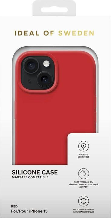 Image du produit iDeal Of Sweden Designer Magsafe Silicone Cover Red (Apple iPhone 15)