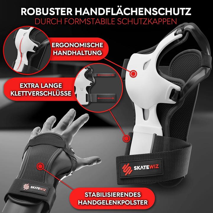 Actual product image Skatewiz Skate protector set (M, Wrist protectors, Elbow protectors, Knee pad, 6 pieces)