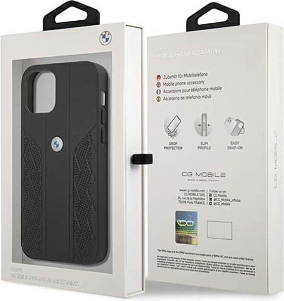 Immagine prodotto BMW Custodia BMHCP12SRSPPK iPhone 12 mini 5,4" czarny/nero Custodia rigida in pelle Curve Perforate (Apple iPhone 12 mini)