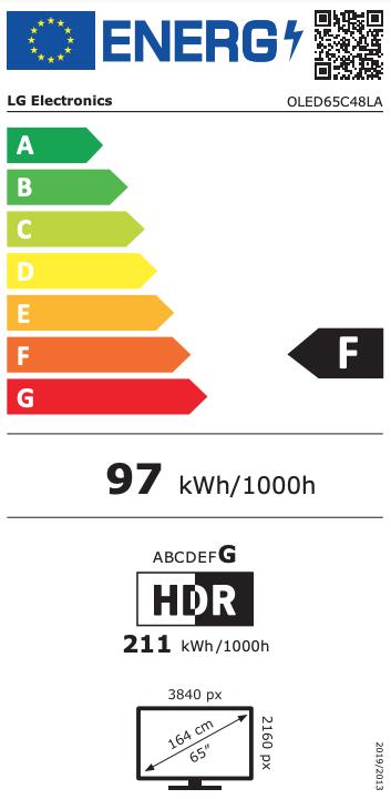 Energie-Label LG OLED65C48LA (65", C4, OLED, 4K, 2024)