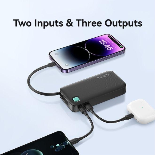 Produktbild Usams Powerbank ze zwijanym kablem USB-C Retractable 10000 mAh PD 20W Fast Charge XY Series czarny/b (10000 mAh, 50 W, 50 Wh)