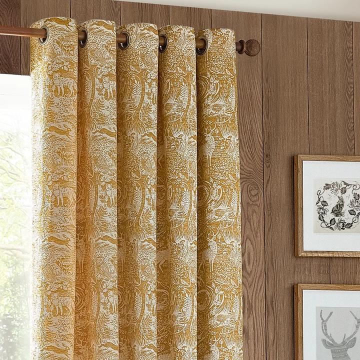 Actual product image Furn Winter Woods Chenille Animals Eyelet Curtains (229 x 183 cm)