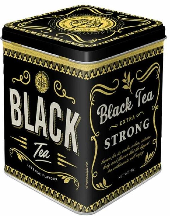 Nostalgic-Art Merchandising Teebeutel-Box Black Tea Gold/Schwarz/Weiss