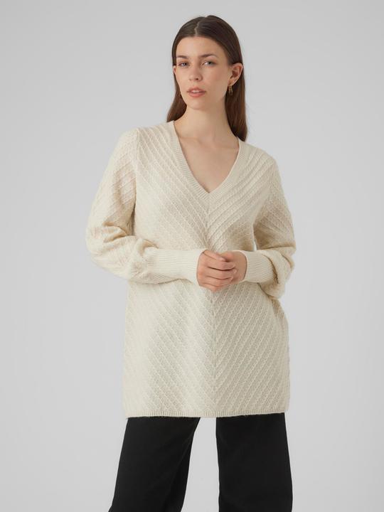 Produktbild Vero Moda VMANJASTINNA LONG V-NEK PULLOVER GA EXC Strickpullover (L)