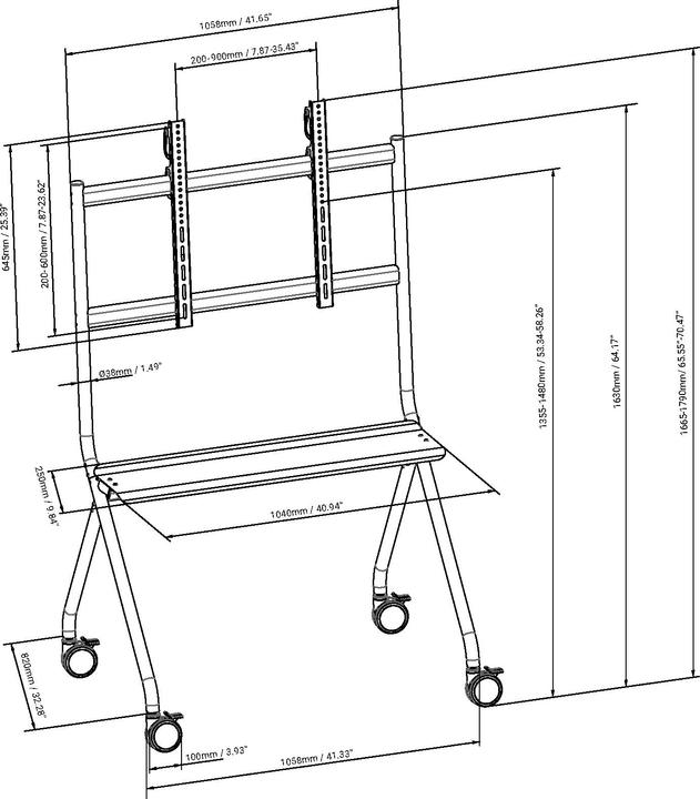 Nährwerte und Zutaten Vision Display Staffelei Trolley - LEBEN