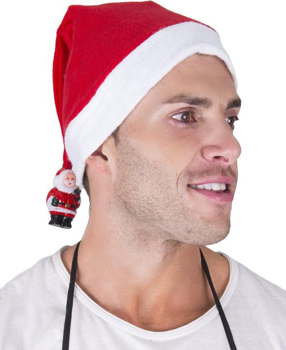 Produktbild Funny Fashion Weihnachtsmütze mit LED Nikolaus Bommel