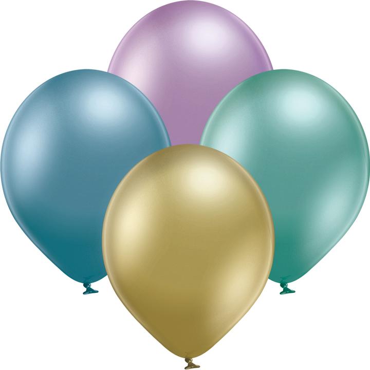 Actual product image bonacker ballonversand Assorted chrome balloons - premium quality made from natural rubber (25 x)