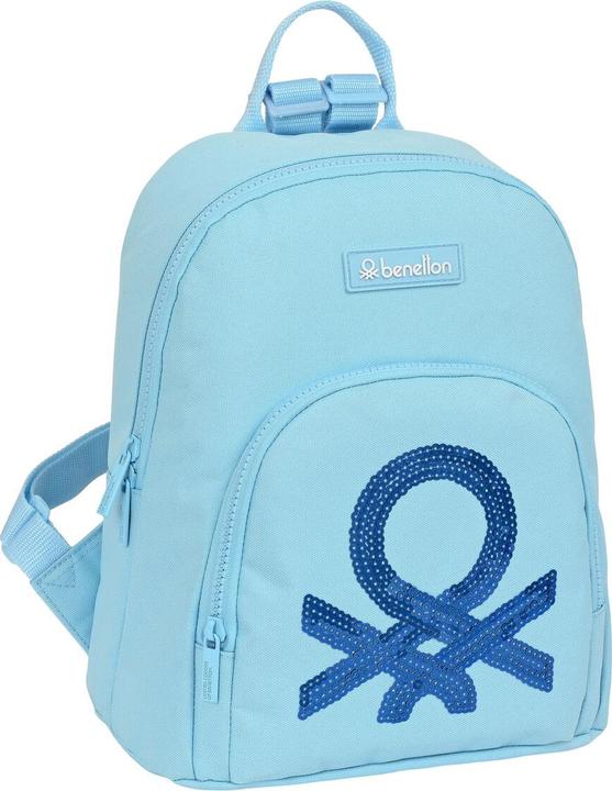 Benetton Lässiger Rucksack Sequins Hellblau 13 L