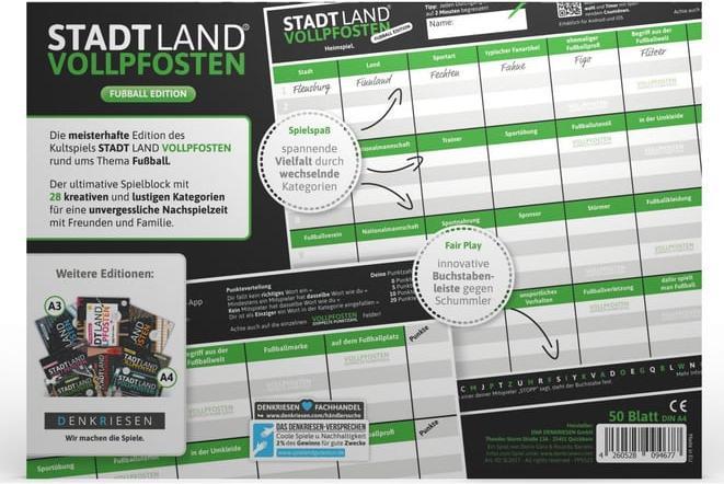 Produktbild Denkriesen STADT LAND VOLLPFOSTEN® A4 - FUSSBALL EDITION "Heimspiel" (Deutsch)