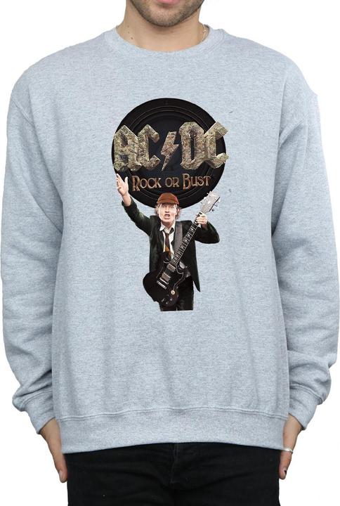 Actual product image AC/DC Mens Rock Or Bust Angus Young Cotton Sweatshirt (S)