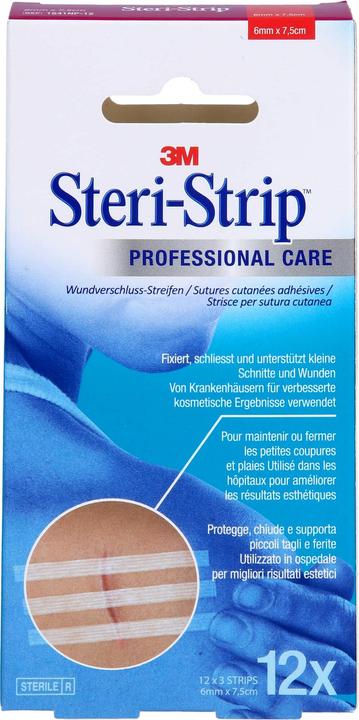 Produktbild 3M Steri Strip steril 6 mm x 75 mm, 12X3 St (12 x)