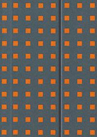 Image du produit Paperblanks Carnet de notes Quadro B5, Ligné, Gris avec carrés orange (B5, À rayures, Couverture rigide)