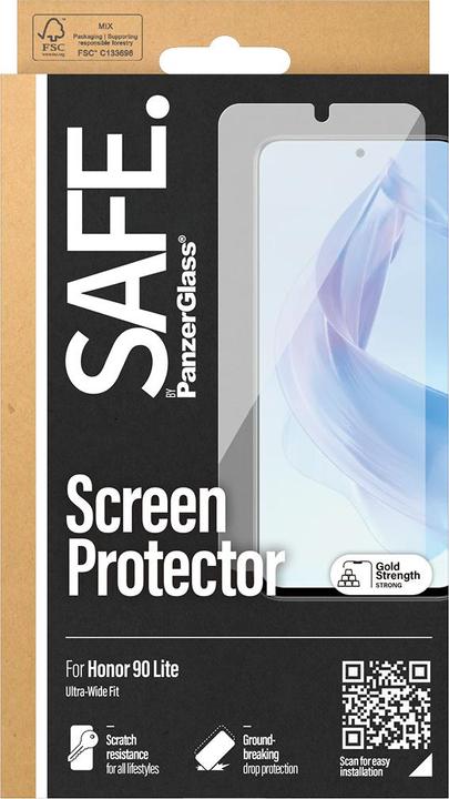 Actual product image PanzerGlass SAFE. by ® Screen Protector Honor 90 Lite | Ultra-Wide Fit (Honor 90 Lite)