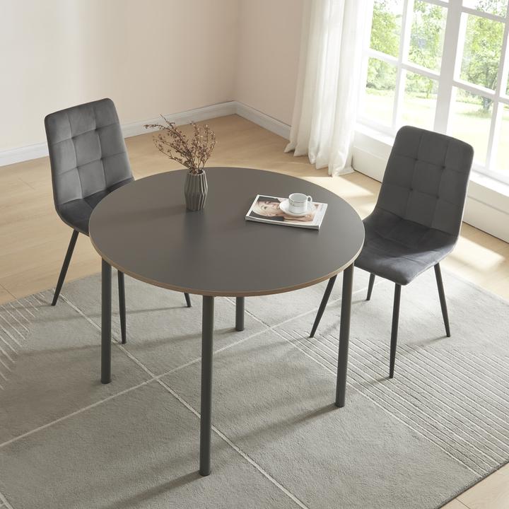 Image du produit En.Casa Table à manger Lindesberg pour 4 personnes Ø100 cm Gris (Ø 100 x 75 cm)