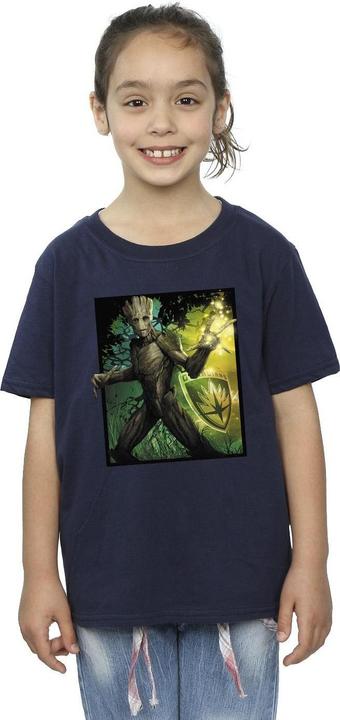 Actual product image Girls Guardians Of The Galaxy Groot Forest Energy Cotton T-Shirt (140, 146)