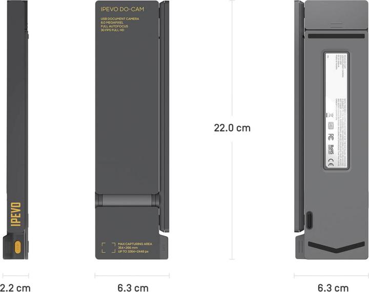 Image du produit Ipevo DOK DO-Cam-S, Pad de scannage, OCR, gris (DHU)