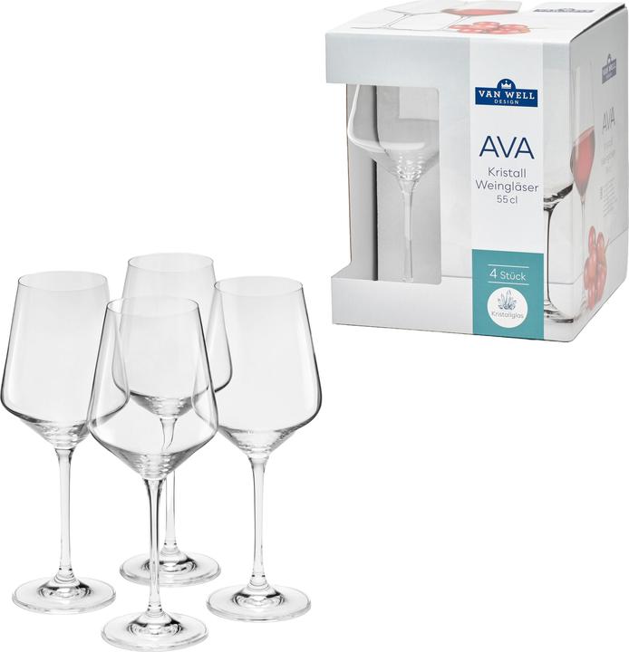 Bormioli Rocco Weinglas Ava 550ml 4ST (1131669 cl, 4 Occhiali, Bicchieri da vino bianco)