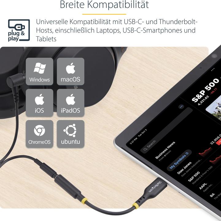 Produktbild StarTech Adap USB-C to 3.5mm Audio (M/F)