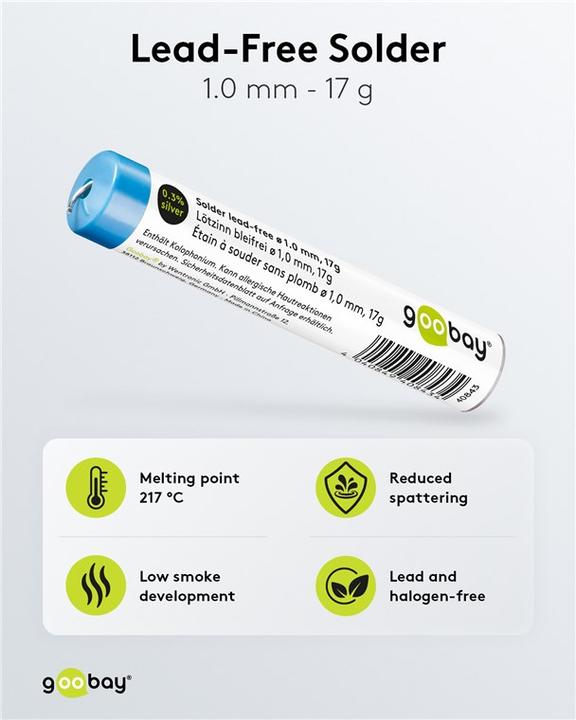 Actual product image Goobay Professional solder lead-free, ø 1.0 mm, 17 g (Solder)