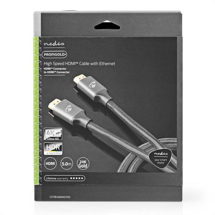 Actual product image Nedis High Speed??HDMI Cable with Ethernet| HDMI Plug|| 4Ka60Hz| - Cable - Digital/D (5 m, HDMI)