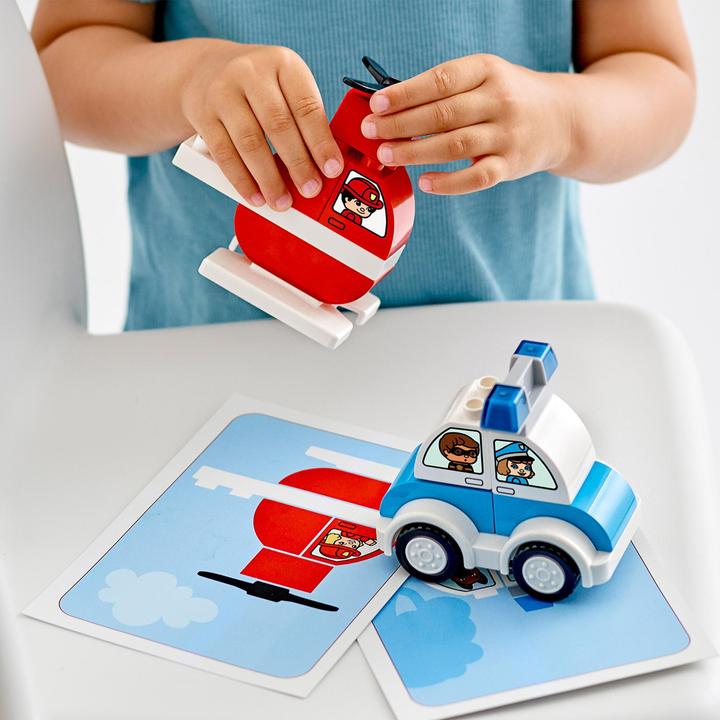 Image du produit LEGO Mon premier hélicoptère de pompiers et ma première voiture de police... (10957)
