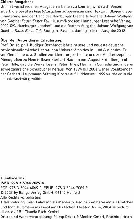 Produktbild Faust I von Johann Wolfgang von Goethe - Textanalyse und Interpretation (Deutsch, Johann Wolfgang von Goethe, Rüdiger Bernhardt, 2024)
