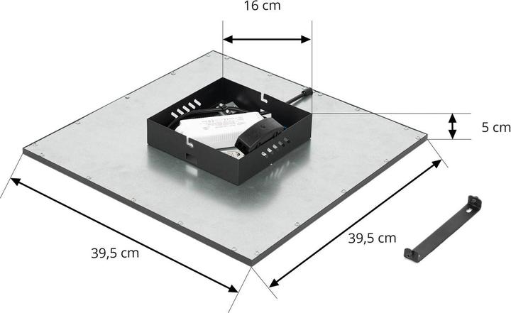 Image du produit Lindby Panneau LED Lamin carré noir 39,5 cm (1900 lm)