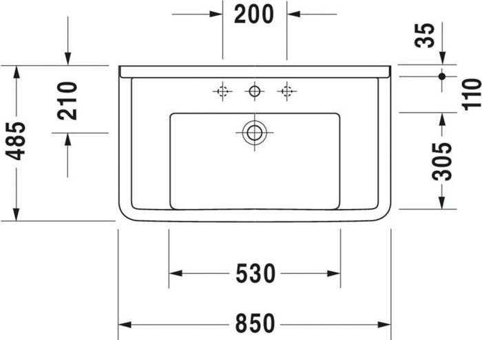 Produktbild Duravit Mbel-Waschtisch Starck 3 85 cm wei 0304800000 (485 mm, 850 mm)