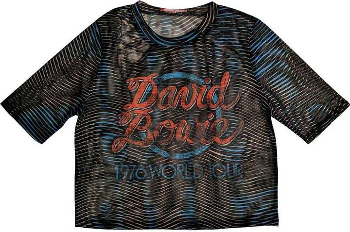 David Bowie Crop Top del Tour Mondiale 1981 (Donna) (S)