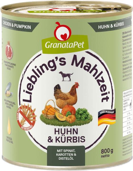 Actual product image Granatapet Liebling's Mahlzeit Huhn und Kürbis (Adult, 1 pcs., 800 g)