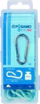 Actual product image Magni Snap hook galvanised 40x4 EIN 15pcs. box