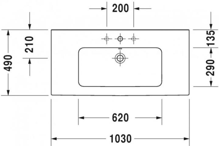 Produktbild Duravit Möbel-Waschtisch ME by STARCK 103 cm weiss 2336100000 (490 mm, 1030 mm)
