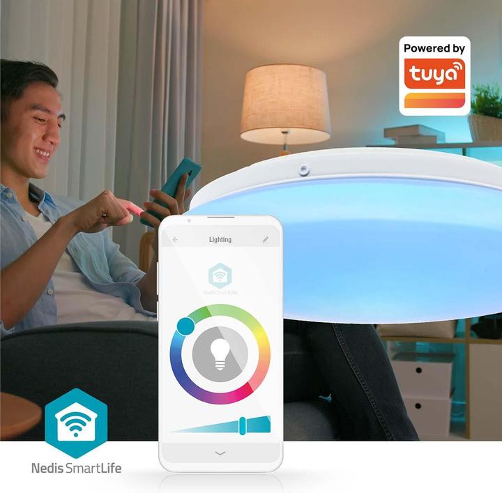 Image du produit Nedis SmartLife Plafonnier Wi-Fi | RGB / Blanc chaud à froid | Rond | Diamètre : 260 mm | 1820 (1820 lm)