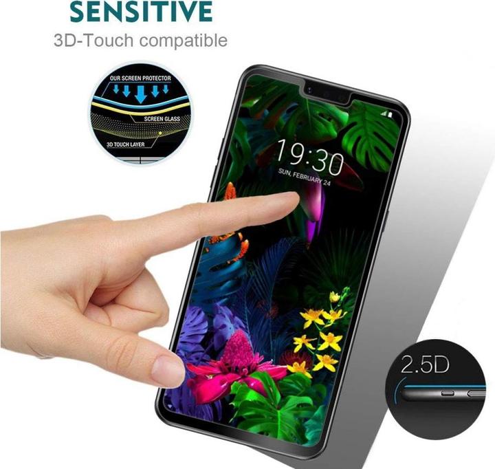 Image du produit Screenguard LG G8 ThinQ Full Screen Protection en verre blindé 2.5D 9H (1 pièce(s), G8 ThinQ)