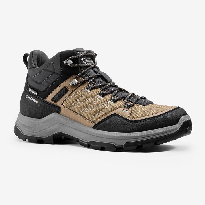 Actual product image Quechua Hiking boots for men semi-high waterproof hiking - MH100 brown (44)