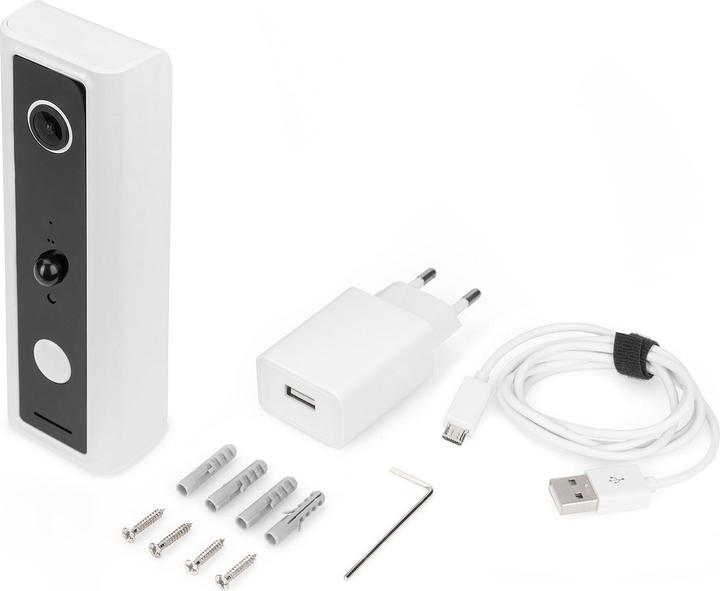 Immagine prodotto Digitus Telecamera smart Full HD per campanello con rilevatore di movimento PIR, a batteria + comando vocale (Senza fili)