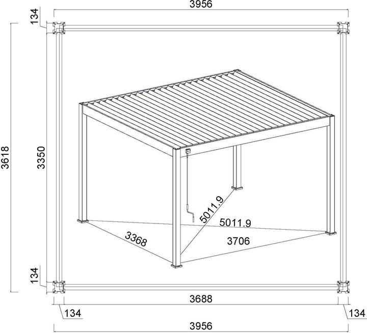 Produktbild Weide Pergola Deluxe Plus mit Lamellendach 3.6x4m Weiss (400 cm, 360 cm)